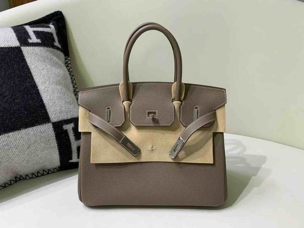 Hermès Birkin30 Togo Etoupe x Palladium Hardware