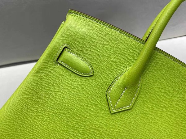 Hermès Birkin 30 Evercolor Kiwi Green x Gold Hardware