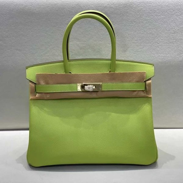 Hermès Birkin 30 Evercolor Kiwi Green x Gold Hardware