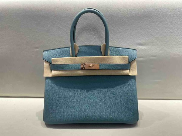 Hermès Birkin30 Togo Bleu Brume x Rose Gold Hardware