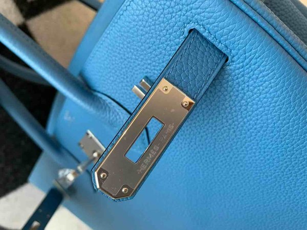 Hermès Birkin 30 Togo Bleu Paradis x Palladium Hardware