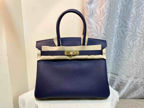 Hermès Birkin30 Togo Bleu Nuit x Gold Hardware