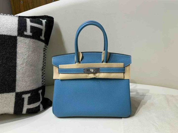 Hermès Birkin30 Togo New Blue Jean x Palladium Hardware