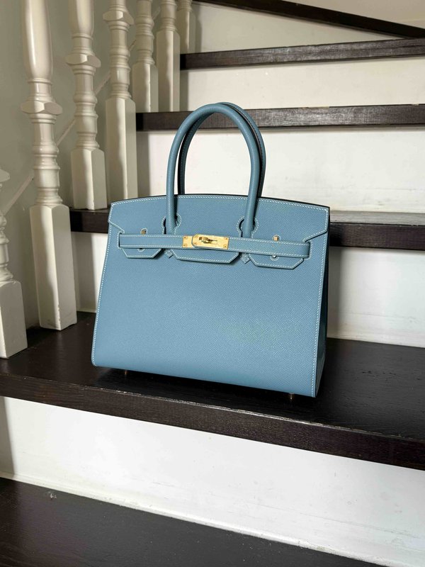 Hermès Birkin30 Epsom Bluejean x Gold Hardware