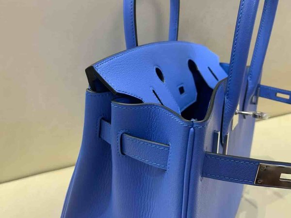 Hermès Birkin30 Chevre Bleu Frida x Palladium Hardware