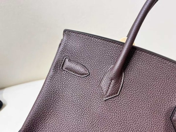 Hermès Birkin 30 Togo Ebony with Caramel x Palladium Hardware