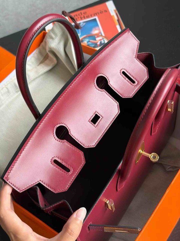 Hermès Birkin 30 Box Rouge H x Gold Hardware