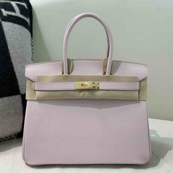 ermès Birkin 30cm Chèvre Mauve Pale x Gold Hardware