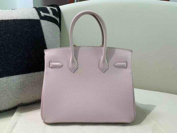 ermès Birkin 30cm Chèvre Mauve Pale x Gold Hardware