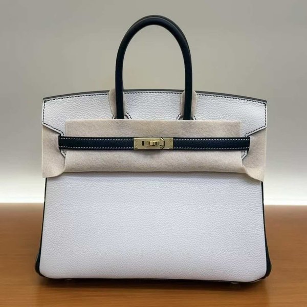 Hermès Birkin 30 Togo Craie with Black x Gold Hardware