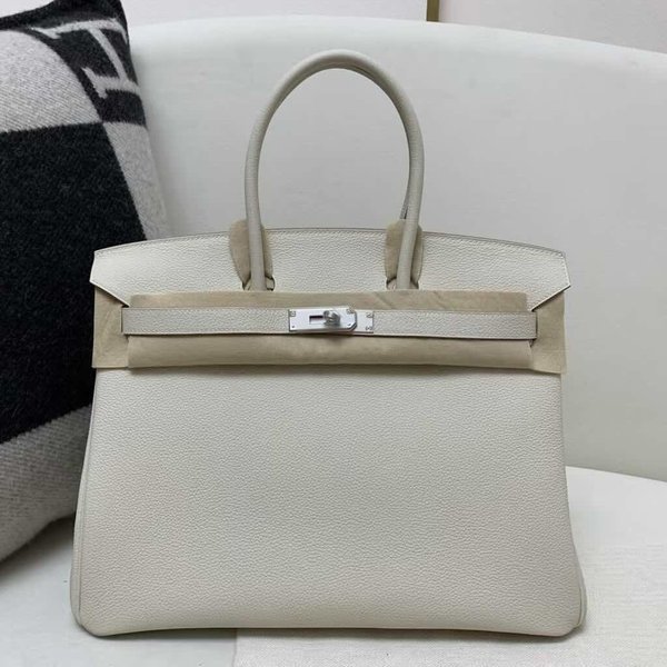 Hermès Birkin 35 Togo Craie x Palladium Hardware