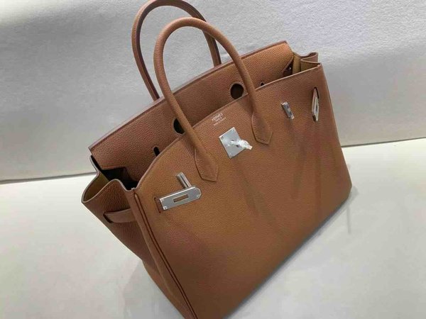 Hermès Birkin 35 Togo Gold (Natural Stitching) x Palladium Hardware