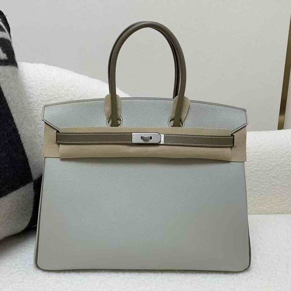 Hermès Birkin 35 Gris Perle Etoupe Chevre Brushed x Palladium Hardware