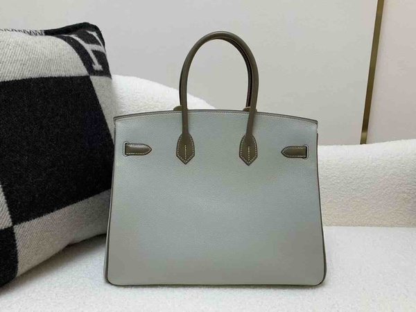 Hermès Birkin 35 Gris Perle Etoupe Chevre Brushed x Palladium Hardware