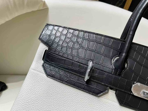 Hermès Birkin 50 HAC Touch Togo Gris Perle & Noir x Palladium Hardware