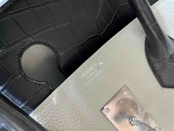 Hermès Birkin 50 HAC Touch Togo Gris Perle & Noir x Palladium Hardware