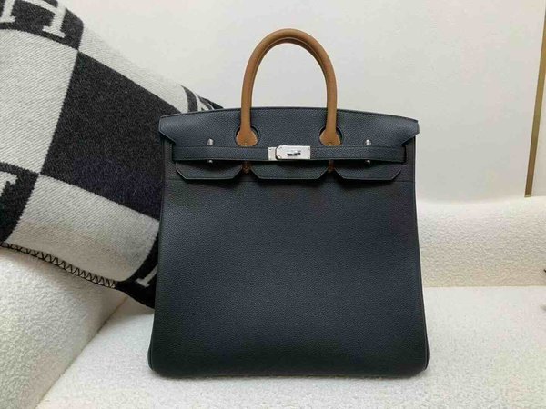 Hermès Birkin 40 HAC Togo Noir & Gold & Royal Blue x Palladium Hardware