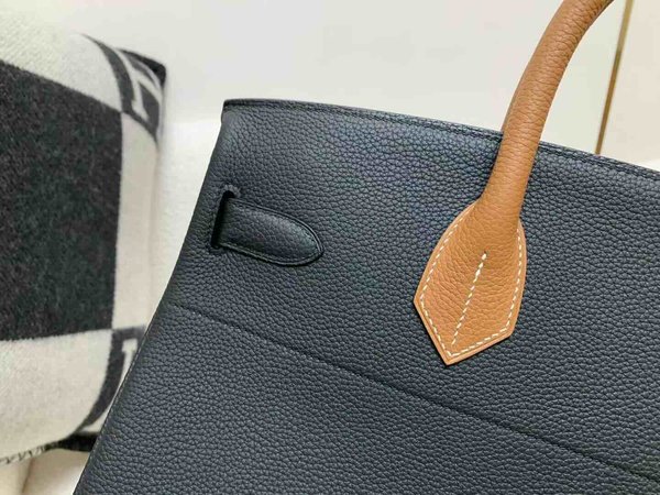 Hermès Birkin 40 HAC Togo Noir & Gold & Royal Blue x Palladium Hardware