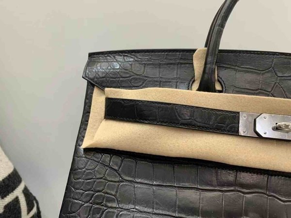 Hermès Birkin 40 HAC Matte Porosus Crocodile Noir x Palladium Hardware