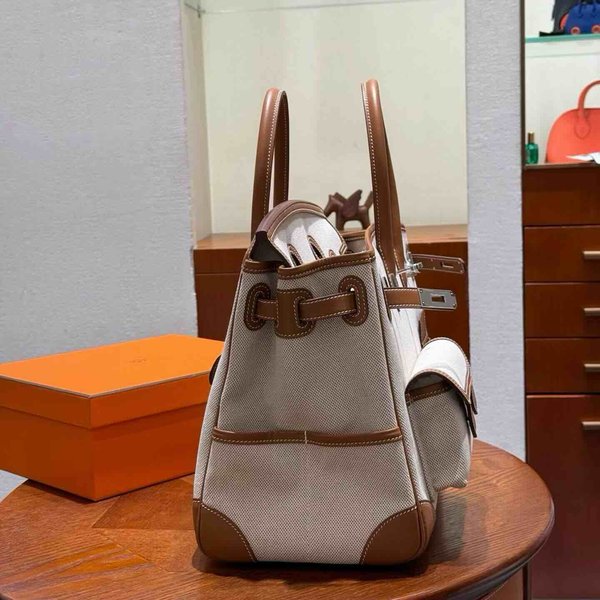 Hermès Birkin Cargo 45 Natural Toile Canvas Gold Swift Trim x Palladium Hardware