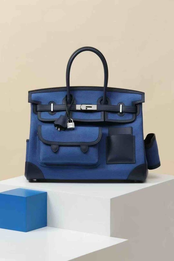 Hermès Birkin 35 Cargo Swift Deep Sea Blue x Palladium Hardware