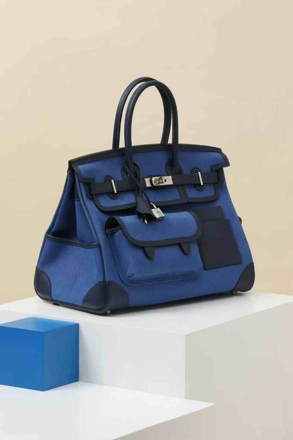 Hermès Birkin 35 Cargo Swift Deep Sea Blue x Palladium Hardware