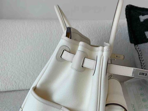 Hermès Birkin 35 Cargo Swift & Canvas Craie x Palladium Hardware