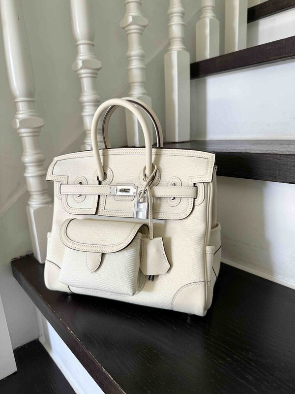 Hermès Birkin25 Cargo Craie x Palladium Hardware