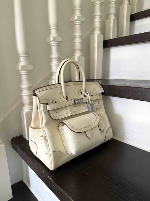 Hermès Birkin25 Cargo Craie x Palladium Hardware