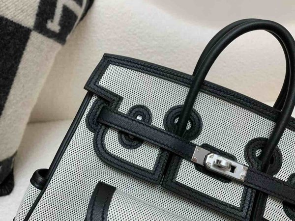 Hermès Birkin25 Cargo Ecru and Noir x Palladium Hardware