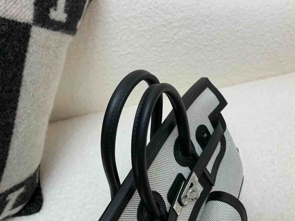 Hermès Birkin25 Cargo Ecru and Noir x Palladium Hardware