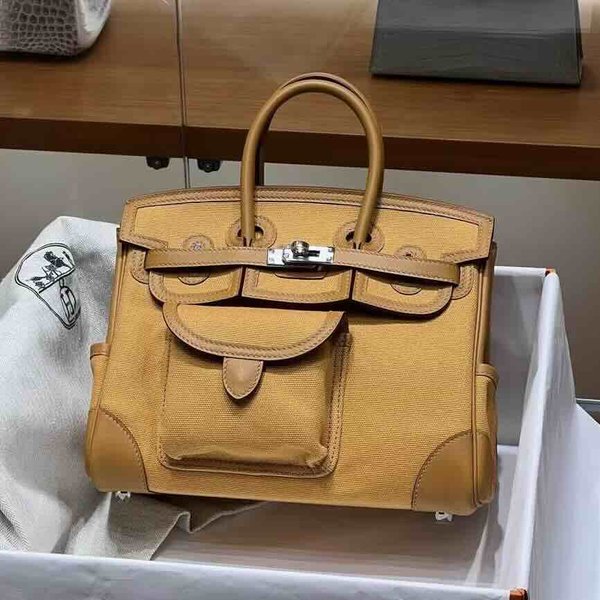 Hermès Birkin 25 Cargo Toile x Swift x Palladium Hardware