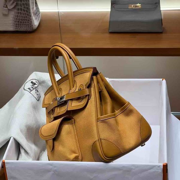 Hermès Birkin 25 Cargo Toile x Swift x Palladium Hardware