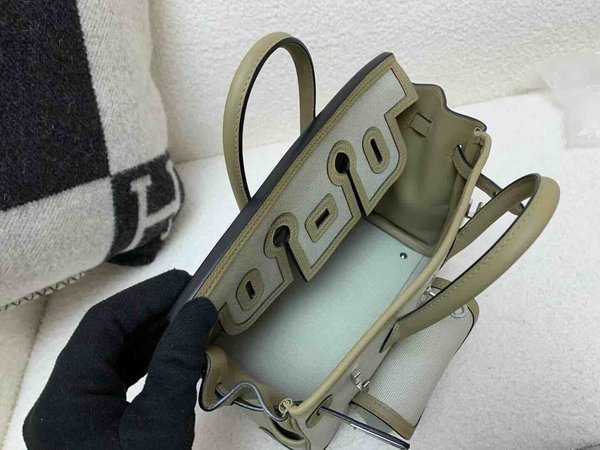 Hermès Birkin 25 Cargo Swift & Canvas Malfa Beige x Palladium Hardware