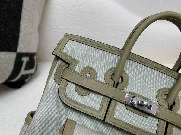 Hermès Birkin 25 Cargo Swift & Canvas Malfa Beige x Palladium Hardware