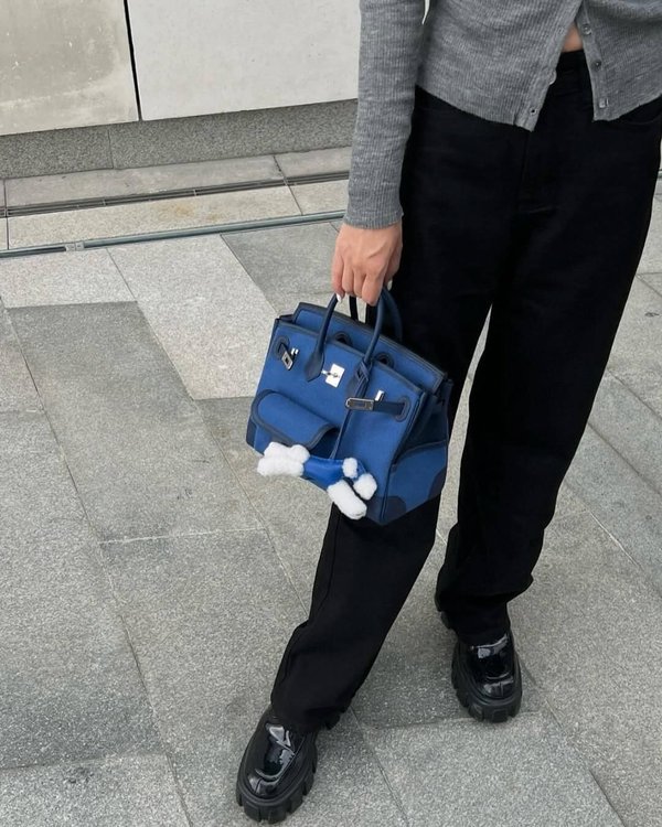 Hermès Cargo Birkin25 Blue Egee Toile Goeland / Navy Swift&Palladium Hardware