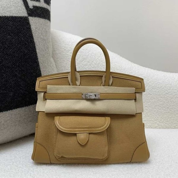 Hermès Birkin Cargo 25 Canvas with Swift 2S Sesame x Palladium Hardware