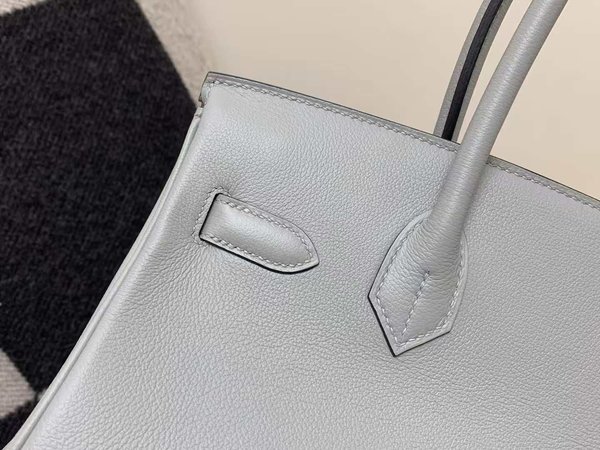 Hermès Shoulder Birkin 29 Retourne Gris Pale Evercolor x Gold Hardware