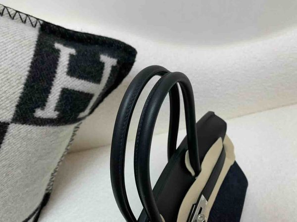 Hermès Birkin Shoulder 29 Canvas & Swift Blue x Palladium Hardware