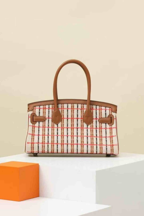 HERMÈS Birkin Shoulder Light 29 Noir (89) Ecru Swift Toile H canvas x Palladium hardware