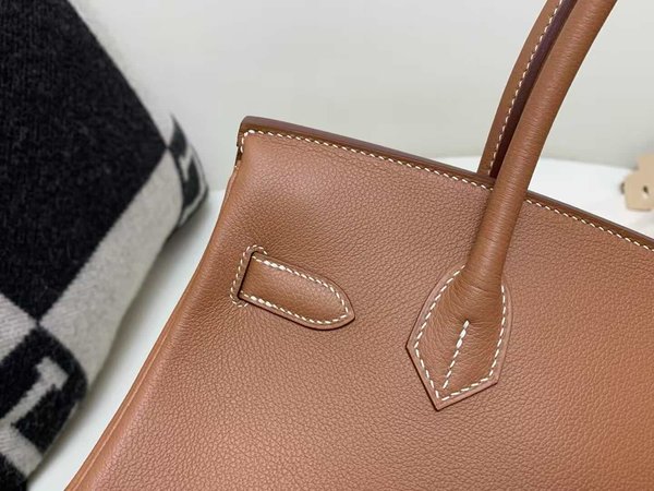 Hermès Soulder Birkin 29 Retourne Gold Evercolor x Gold Hardware