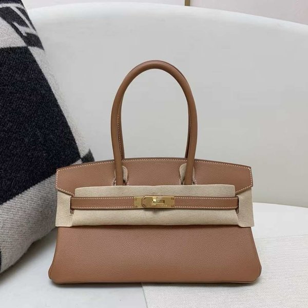 Hermès Soulder Birkin 29 Retourne Gold Evercolor x Gold Hardware