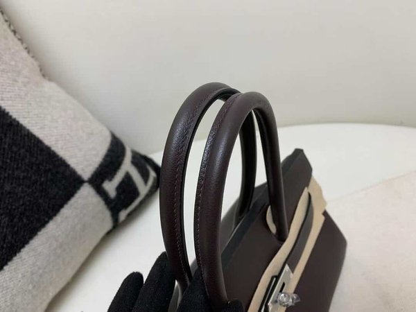 Hermès Shoulder Birkin 29 Evercolor Ebene x Palladium Hardware