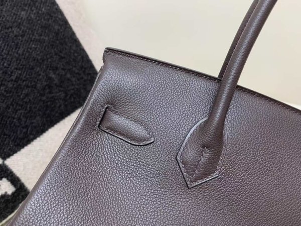 Hermès Shoulder Birkin 29 Evercolor Ebene x Palladium Hardware