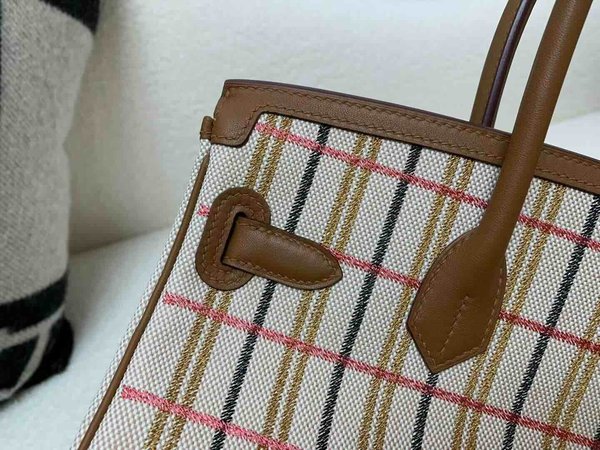 Hermès Birkin Shoulder 29 Embroidered Canvas Gold x Gold Hardware