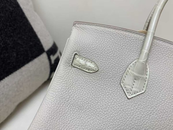 Hermès Birkin 25 Touch Nata & Matte Alligator x Gold Hardware