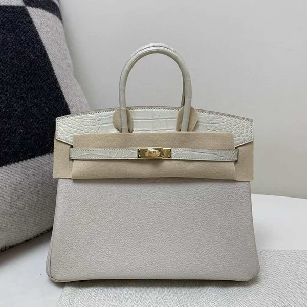 Hermès Birkin 25 Touch Nata & Matte Alligator x Gold Hardware