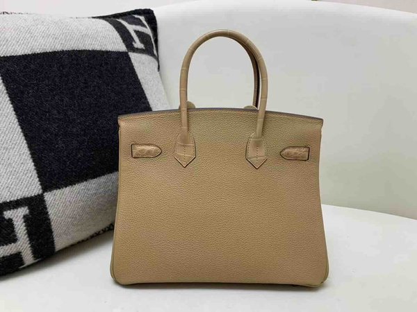 Hermès Birkin 30 Touch Chai Togo & Alligator x Champagne Gold Hardware