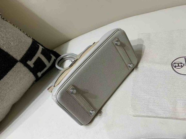 Hermès Birkin 25 Touch Gris Perle Togo & Alligator x Palladium Hardware
