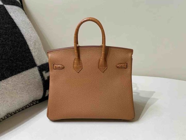 Hermès Birkin 25 Touch Gold Togo & Alligator x Gold Hardware